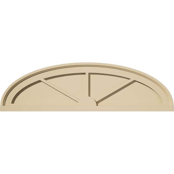 Ekena Millwork 32 in. W x 9 in. H x 2 in. P Elliptical 3 Spoke Signature Urethane Pediment, Primed Tan