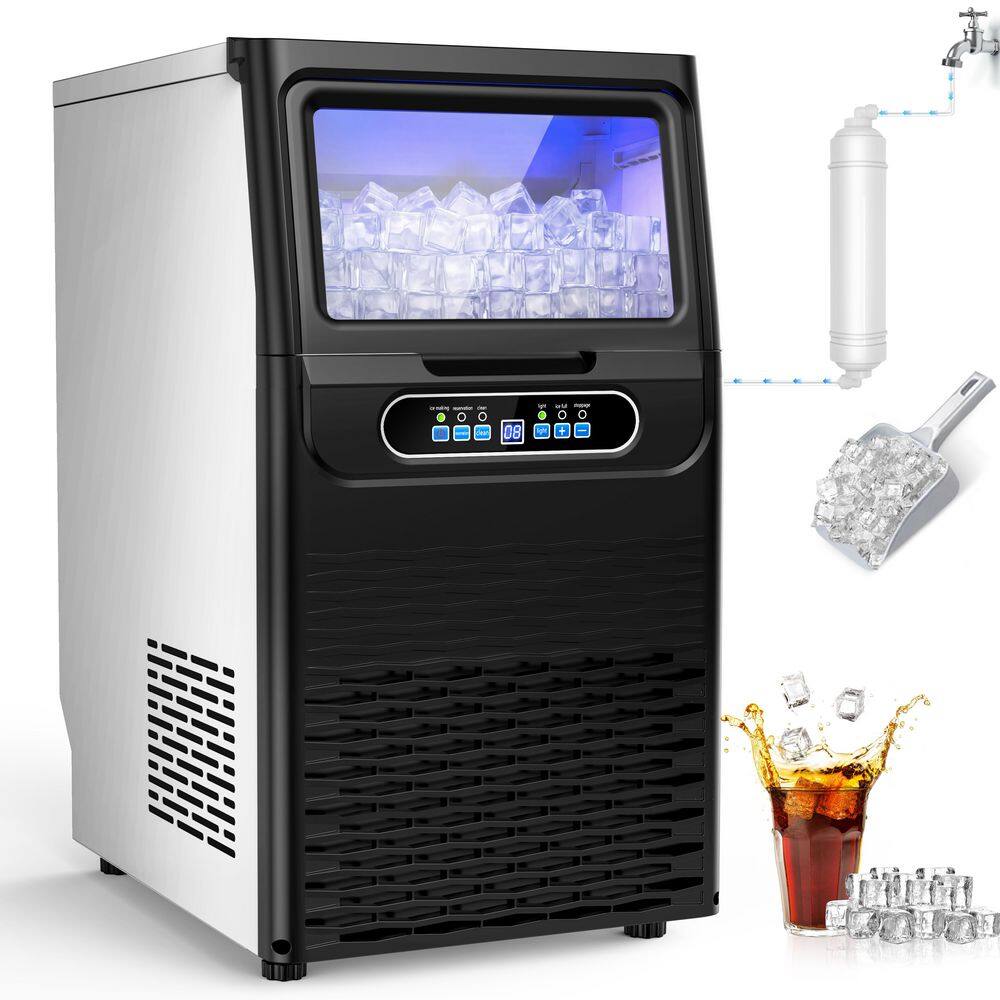 13.8 in.Black Spray Drench Commercial Ice Maker 110lbs./24H Freestanding ,Full Size Cubes,whit 30lbs Storage price history on PriceWatchPro