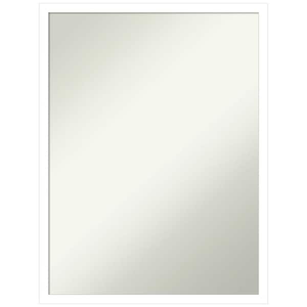 Amanti Art Svelte White 19 in. H x 25 in. W Wood Framed Non-Beveled Bathroom Vanity Mirror in White