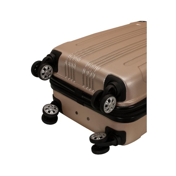 新品 85 LL LA-LA 補正ボディスーツ ベージュ・ブラウン Rockland London 3-Piece Hardside Spinner Luggage Set, Champagne