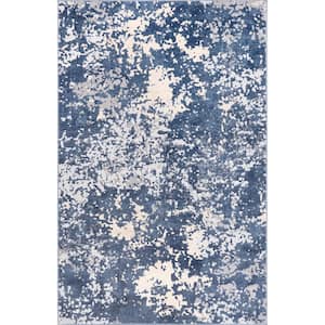 Chastin Modern Abstract Blue 3 ft. x 5 ft. Area Rug