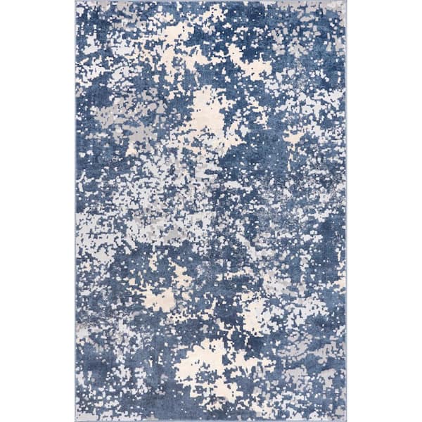 nuLOOM Chastin Blue 8 ft. x 10 ft. Abstract Area Rug