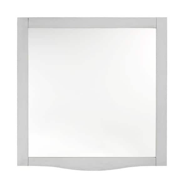 Home Decorators Collection Savoy 32 in. L x 30 in. W Beveled Framed Mirror in Ivory