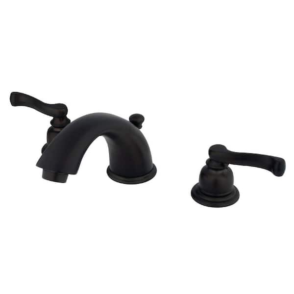 Kingston Brass Magellan 2-Handle 8 in. Widespread Bathroom Faucets with Plastic Pop-Up in Oil Rubbed Bronze