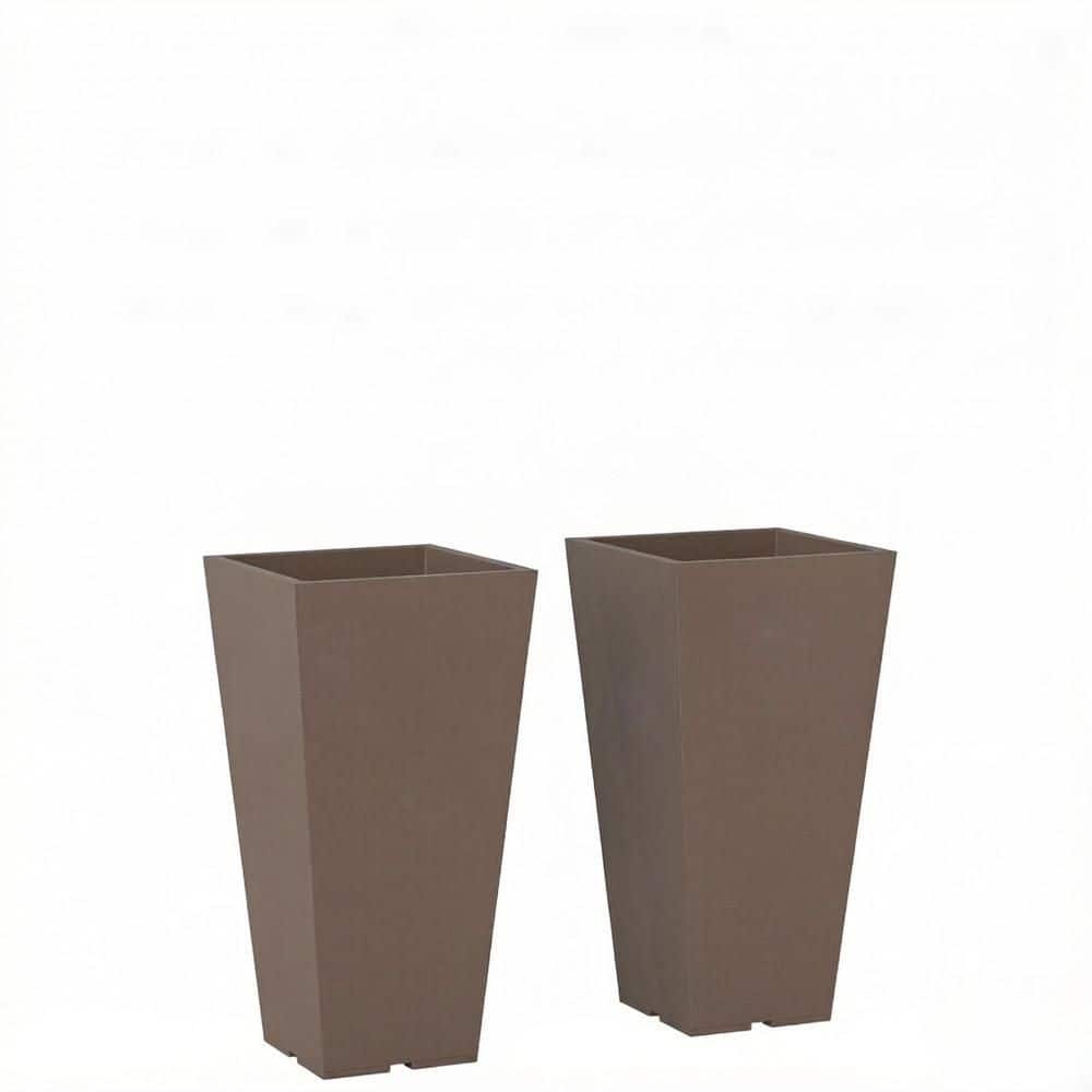 Outdoor Large Brown 12 in. Dia Polypropylene Chic Tall Flower