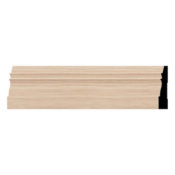 Ekena Millwork WM631 0.56 in. D x 3.25 in. W x 96 in. L Wood Red Oak Baseboard Moulding