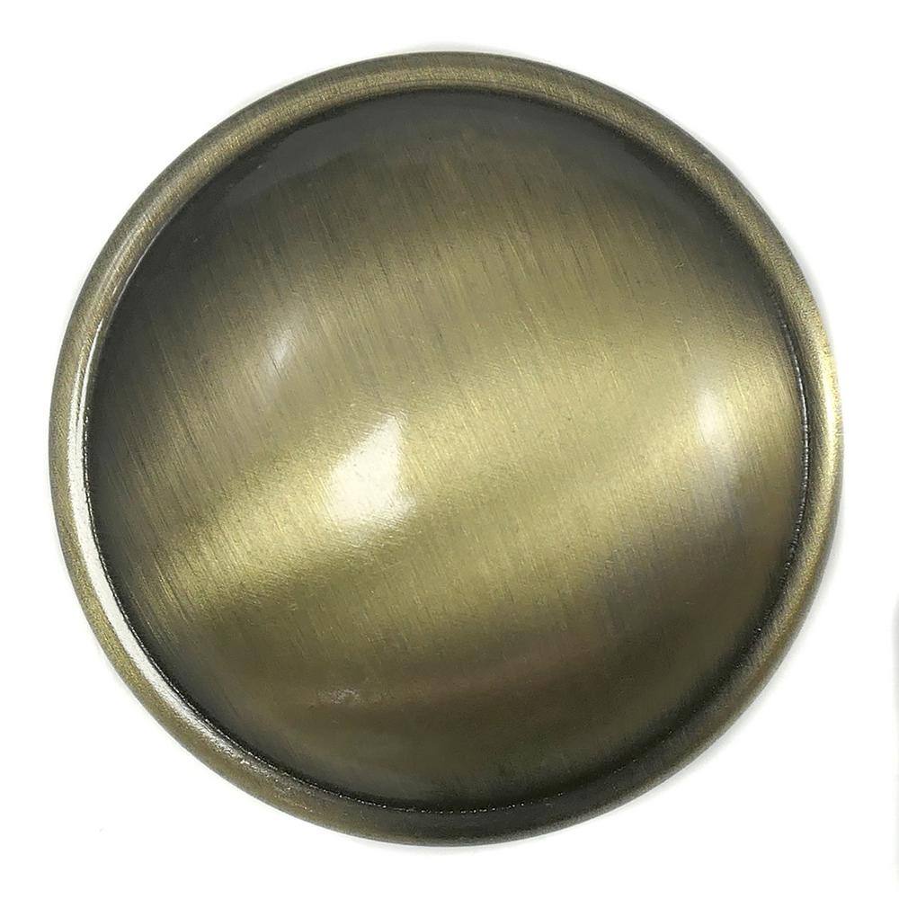 Antique Brass Round Mushroom Cabinet Knob with Mounting Hardware