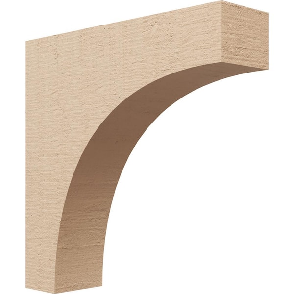 Ekena Millwork 4 in. x 16 in. x 16 in. Thin Huntington Rough Cedar Woodgrain TimberThane Corbel, Primed Tan