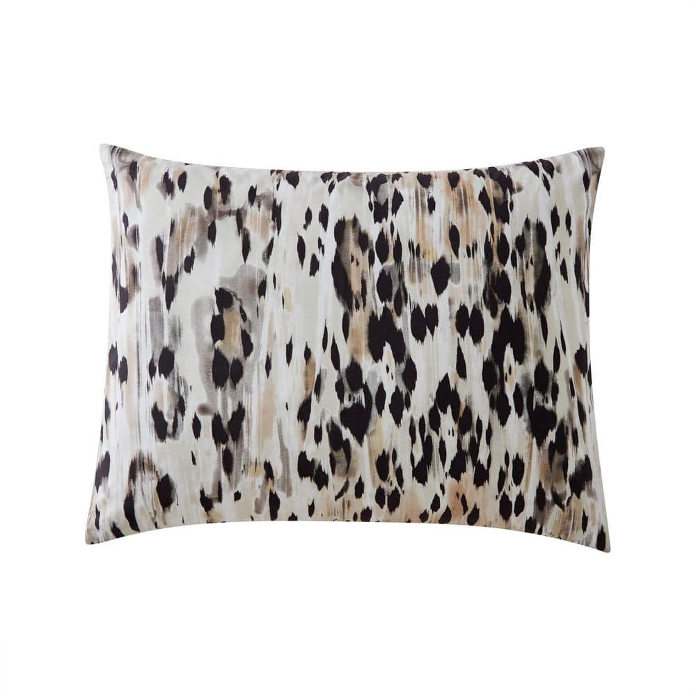 Abstract Leopard Brown Cotton King Duvet Cover Set with Shams