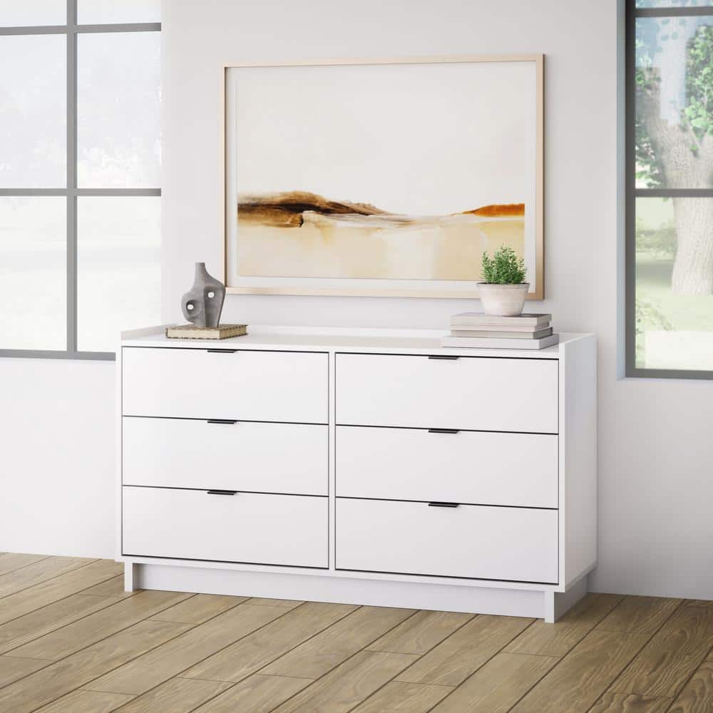 Simply Modern White Double 6-Drawer Dresser