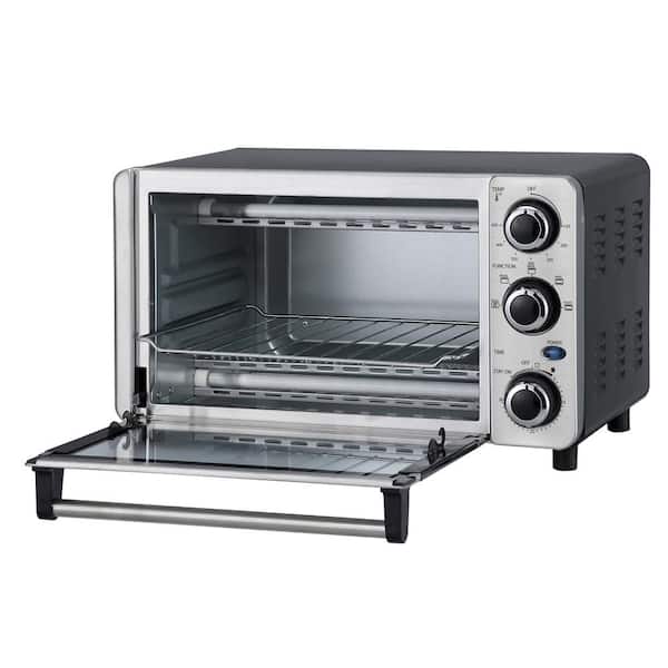 Toaster Oven 4 Slice, Multi-function Stainless Steel Finish with