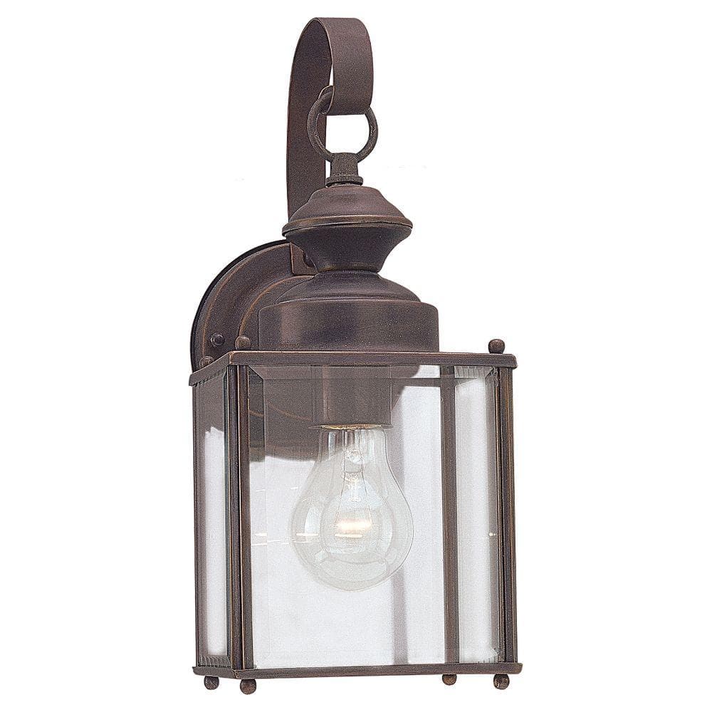 Jamestowne Medium 1-Light Antique Bronze Outdoor Traditional Wall Mount Lan
