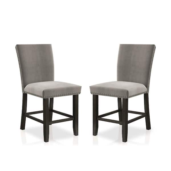 Furniture of America Southwind Black and Light Gray Counter Height Chairs (Set of 2)