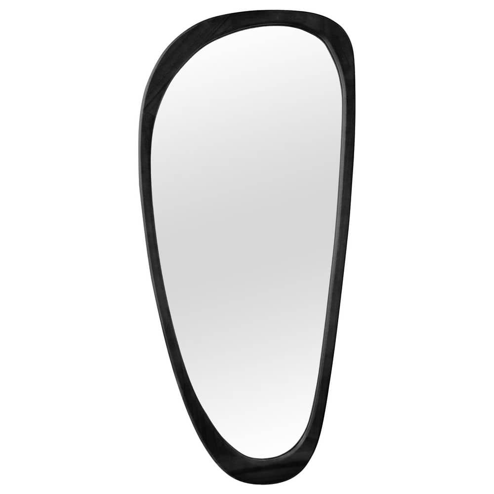 22 in. W x 60 in. H Large Irregular Black Natural Wood Frame Wall Mirror Asymmetric Mirror price history on PriceWatchPro