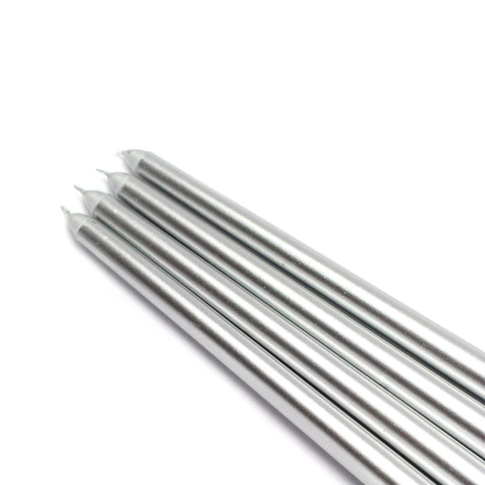 UPC 685024159462 product image for Zest Candle 12 in. Metallic Silver Taper Candles (12-Set) | upcitemdb.com