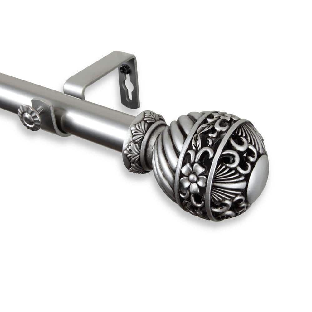 28 in. - 48 in. Telescoping 1 in. Single Curtain Rod Kit in Satin Nickel with Lanette Finial price history on PriceWatchPro