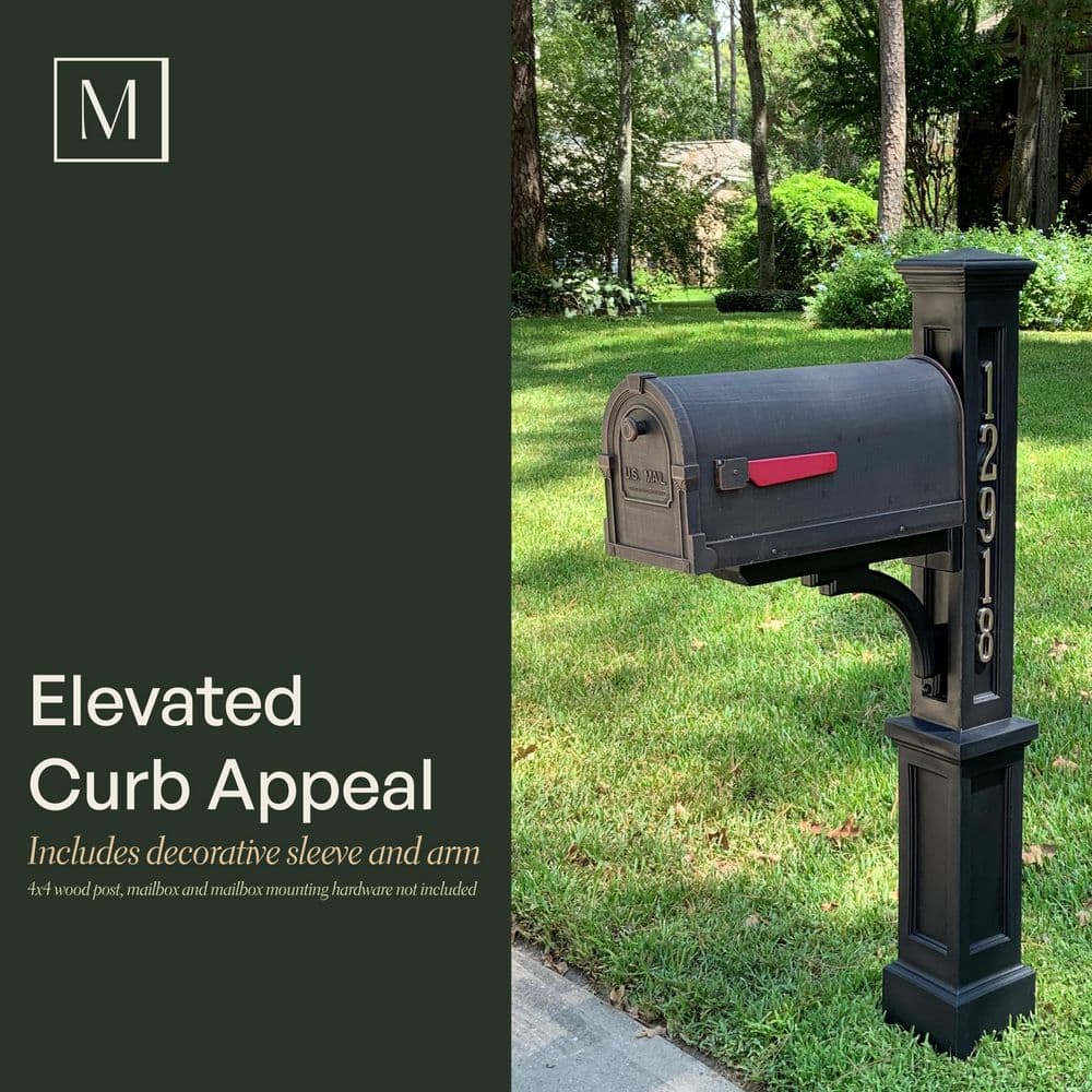 Newport Black Polyethylene Mail Post with Arm