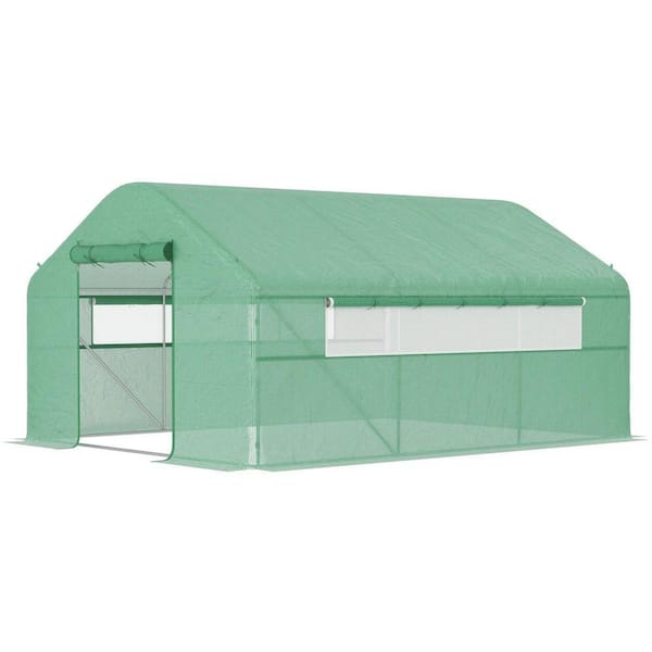 13 ft. x 10 ft. x 6.5 ft. Walk-In Greenhouse Tunnel, Durable Steel Frame, Enhanced Ventilation for Year-Round Gardening