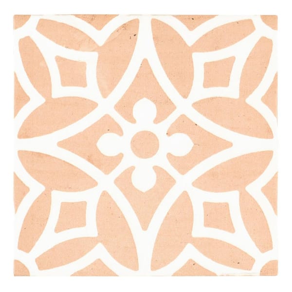 Sienna Terracotta Flora 8.85 in. x 0.43 in. Matte Porcelain Floor and Wall Tile Sample