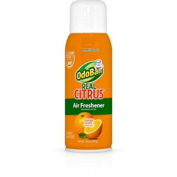 OdoBan 10 oz. Orange Real Citrus Air Freshener Spray, Citrus Oil Natural Air Freshener for Home, Room Deodorizer & Toilet Spray