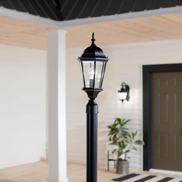 KICHLER Madison 1-Light Black Aluminum Hardwired Waterproof