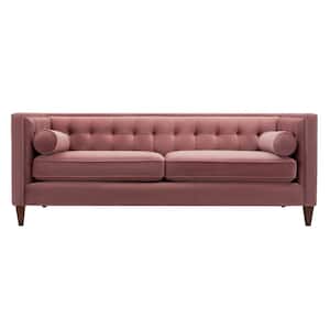 Jack 84 in. Square Arm 3-Seater Removable Cushions Sofa in Ash Rose
