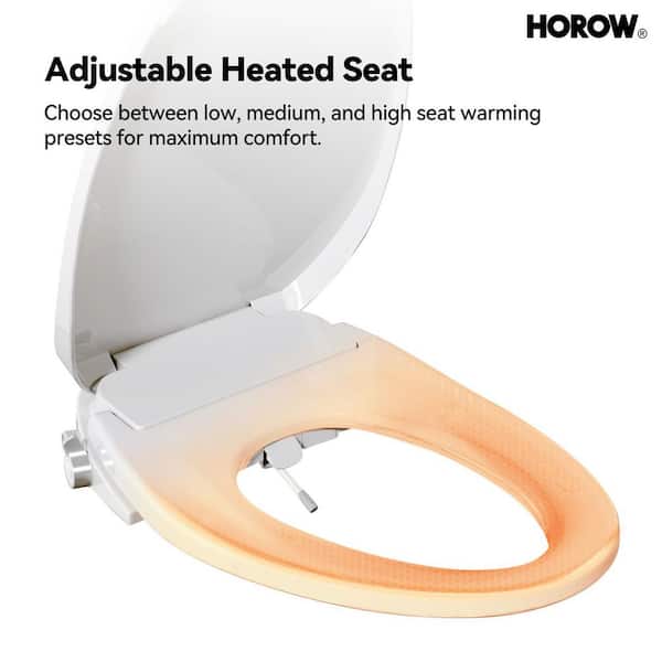 HOROW Elongated ADA Chair Height Bidet Toilet Combo with Electric Seat and Night Light