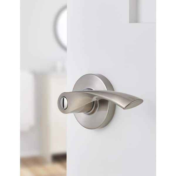 Primrose Satin Nickel Privacy Bed/Bath Door Lever
