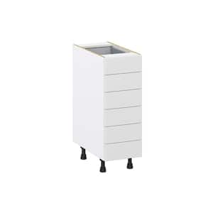 12 in. W x 34.5 in. H x 24 in. D Alton Painted White Shaker Assembled Base Kitchen Cabinet with 6 Drawers