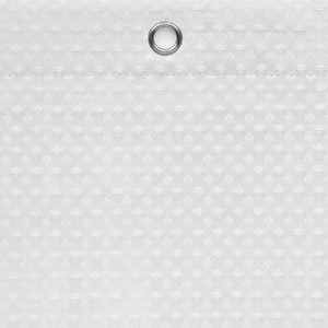 Luxury Spa Waffle 70 in. x 72 in. Fabric Shower Curtain in White