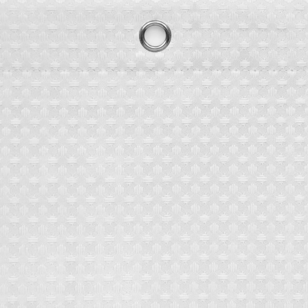 Luxury Spa Waffle 70 in. x 72 in. Fabric Shower Curtain in White