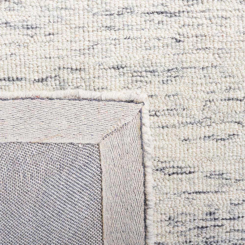 Grey and Ivory Abstract Wool Handmade Tufted 8' x 10' Rug