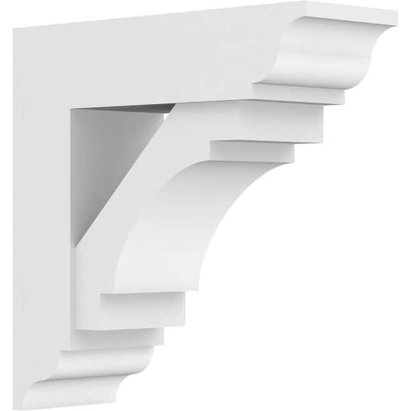 Ekena Millwork Standard Merced 5 in. W x 16 in. H x 16 in. D Signature Urethane Polyurethane Bracket With Traditional Ends