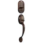 Oil Rubbed Bronze Keyless Entry Deadbolt and Door Handleset Lock with RF Remote Control and Electronic Digital Keypad
