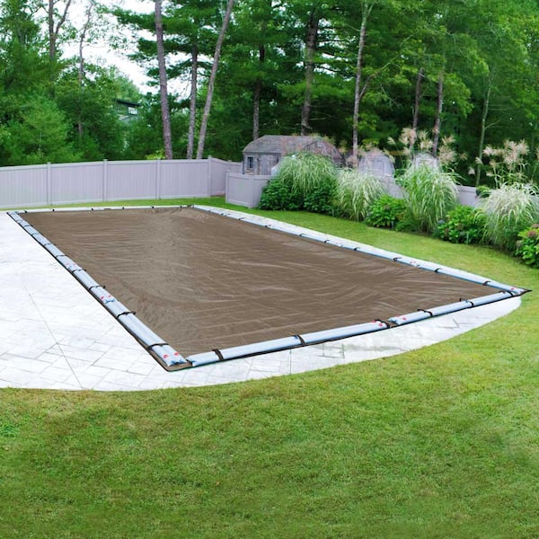 Robelle Premium Mesh XL 16 ft. x 36 ft. Rectangular Taupe and Black Mesh In-Ground Winter Pool Cover