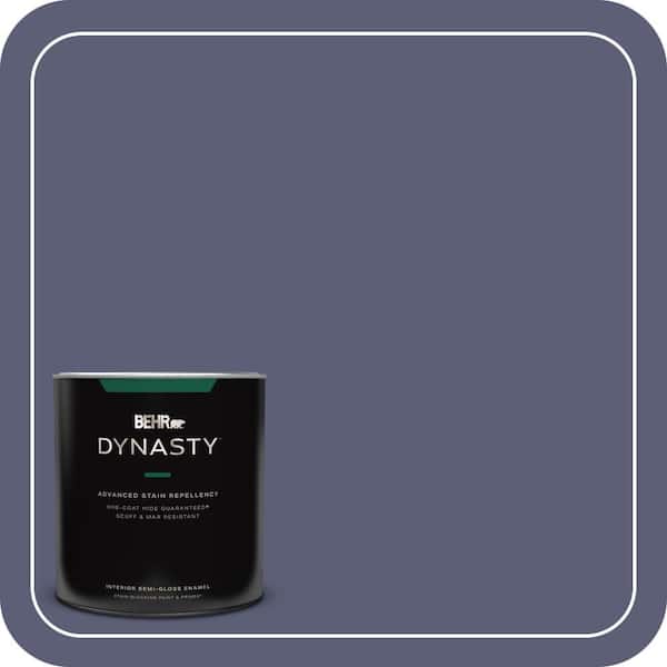BEHR DYNASTY 1 qt. #S560-6 Blue Blood One-Coat Hide Semi-Gloss Enamel Interior Stain-Blocking Paint and Primer