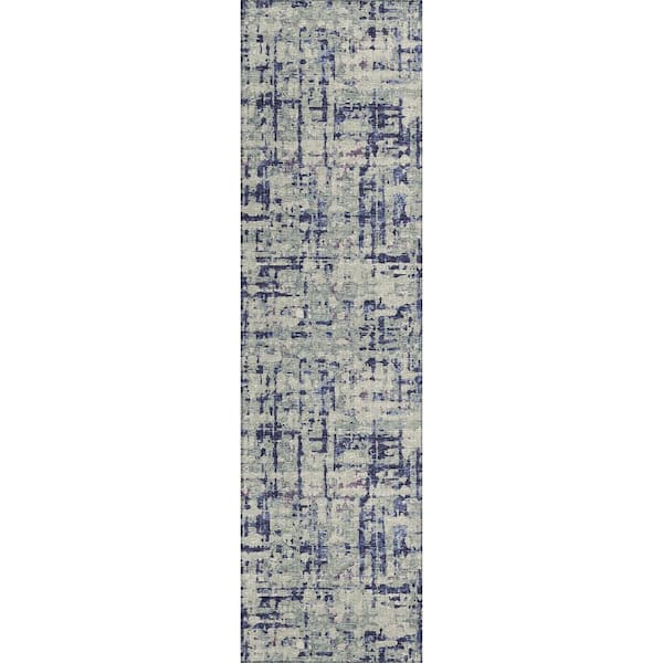 Addison Rugs Bravado Purple 2 ft. 3 in. x 7 ft. 6 in. Geometric Indoor/Outdoor Washable Area Rug