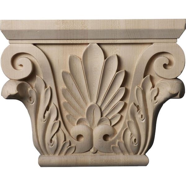 Ekena Millwork 3-7/8 in. x 11 in. x 8-7/8 in. Unfinished Wood Alder Large Chesterfield Capital