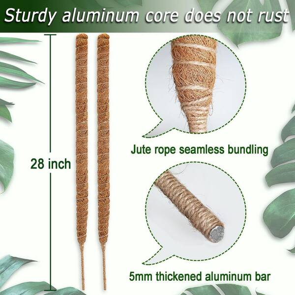 NVNOO 28 in. Bendable Coir Moss Pole for Garden Climbing Plants