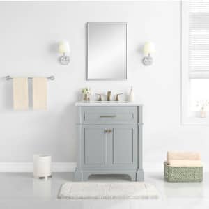 Melpark 30 in. W x 22 in. D Bath Vanity in Dove Grey with Cultured Marble Vanity Top in White with White Sink