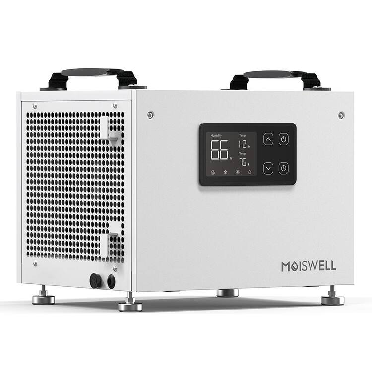 Moiswell 70 pt. 1,000 sq. ft.Bucketless Energy Star Most Efficient Commercial Dehumidifier with Hose for Crawlspace Home in White