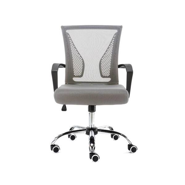 VANDUE - Zuna Black and Gray Ergonomic Mesh Mid Back Office Desk Rolling Chair
