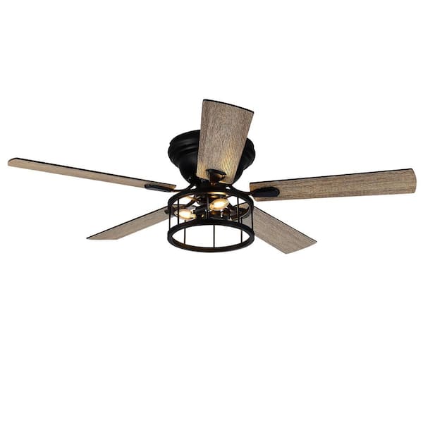 Breezary Ableton Hugger 52 In Black Indoor Ceiling Fan With Remote Control And Light Kit Included 24002 Orb The