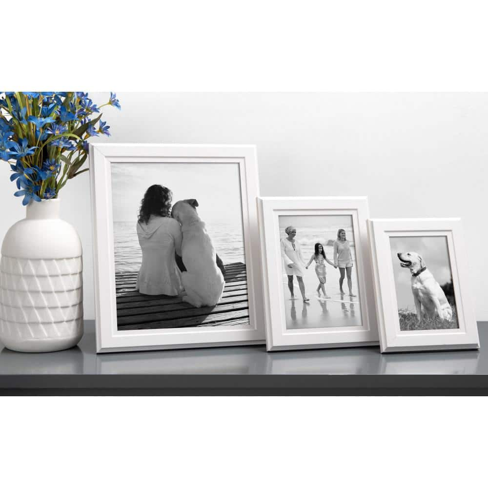 DesignOvation Kieva 5 in. x 7 in. White Picture Frame (Set of 6) 213650 ...