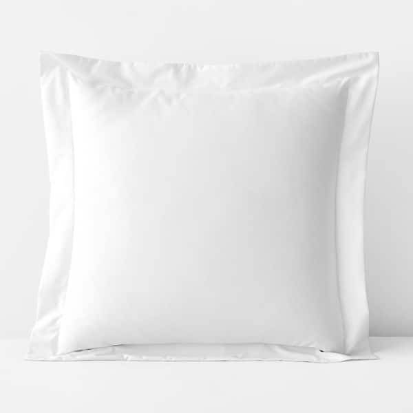 The Company Store Company Cotton White Solid 300-Thread Count Wrinkle-Free Sateen Single Euro Sham