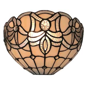 1-Light White Tiffany Style Wall Sconce