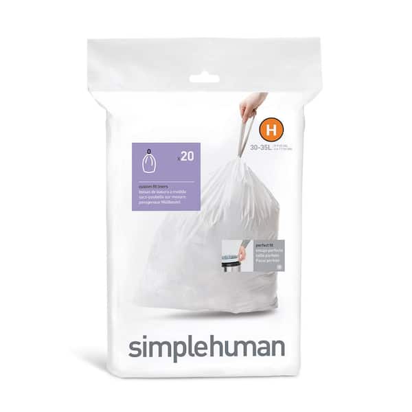 simplehuman 8 Gal. Custom Fit Code H Trash Can Liner (20-Pack)