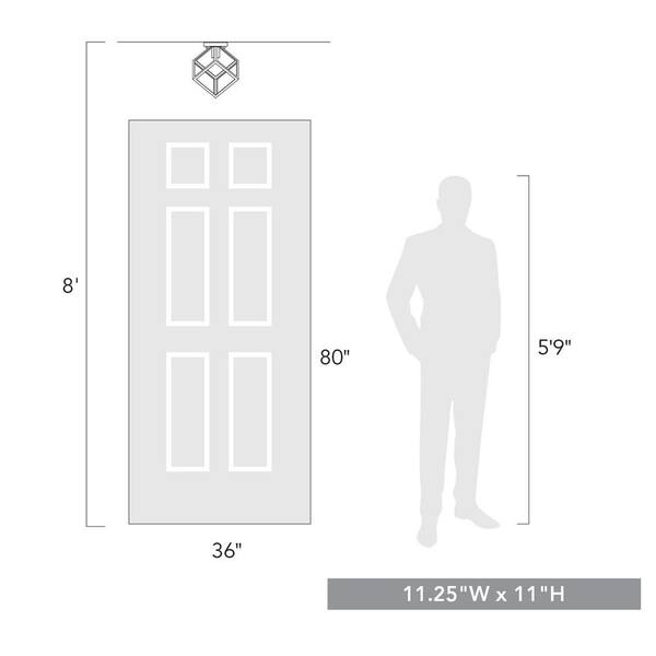 Golden Lighting - Cassio 11 in. 1-Light Matte Black Flush Mount