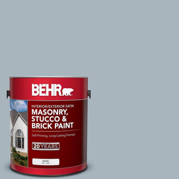 BEHR 1 gal. #N480-3 Shadow Blue Satin Interior/Exterior Masonry, Stucco and Brick Paint