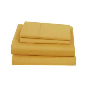 Multifunctional Yellow Comforter Set: 6 Non Slip Fitted Sheet